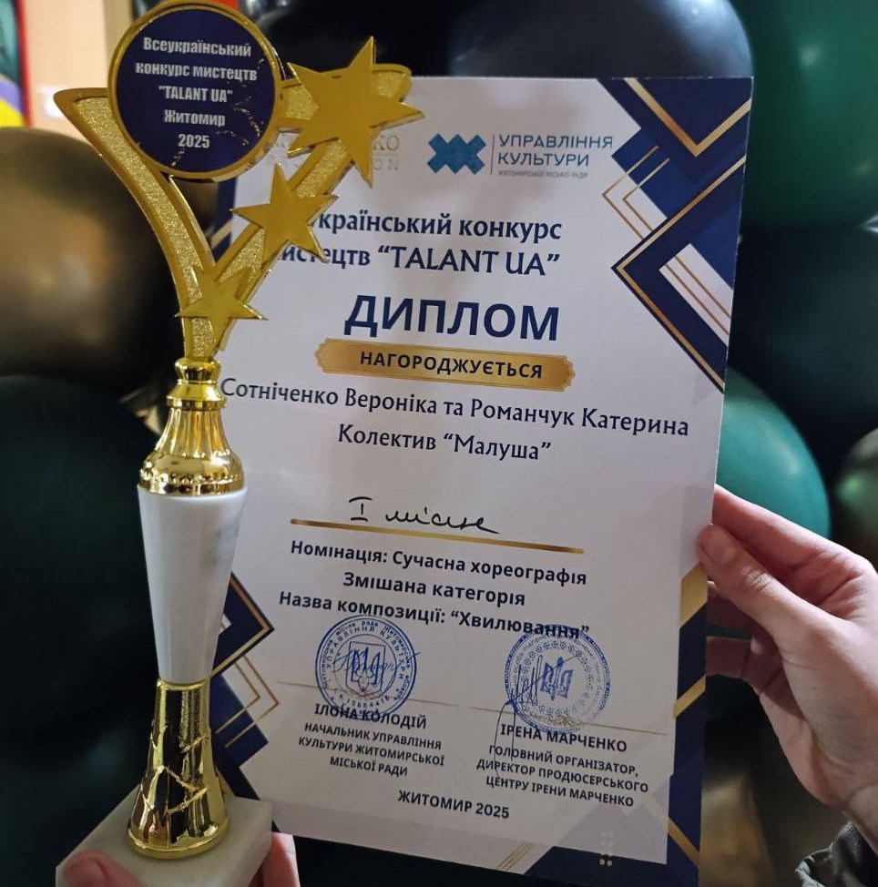 Юні таланти Малинської громади здобули високі нагороди на конкурсі «TALANT UA»!