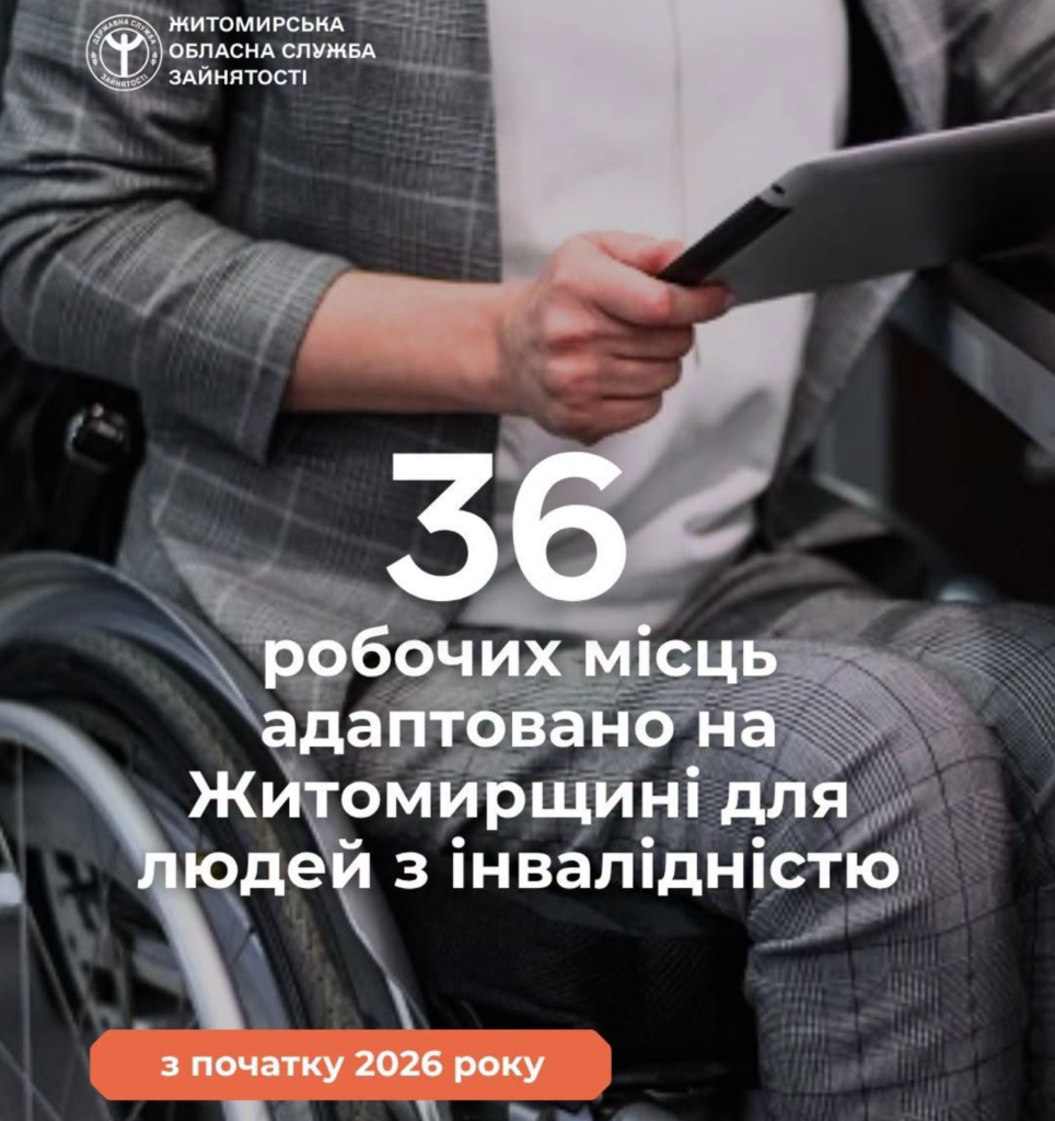 #безбар’єрність: на Житомирщині 27 роботодавців отримали компенсацію за облаштування робочих місць для людей з інвалідністю